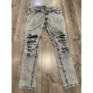 INC International Concepts Women Stonewash Skinny Jeans Gray Wash Size 40W 40x41